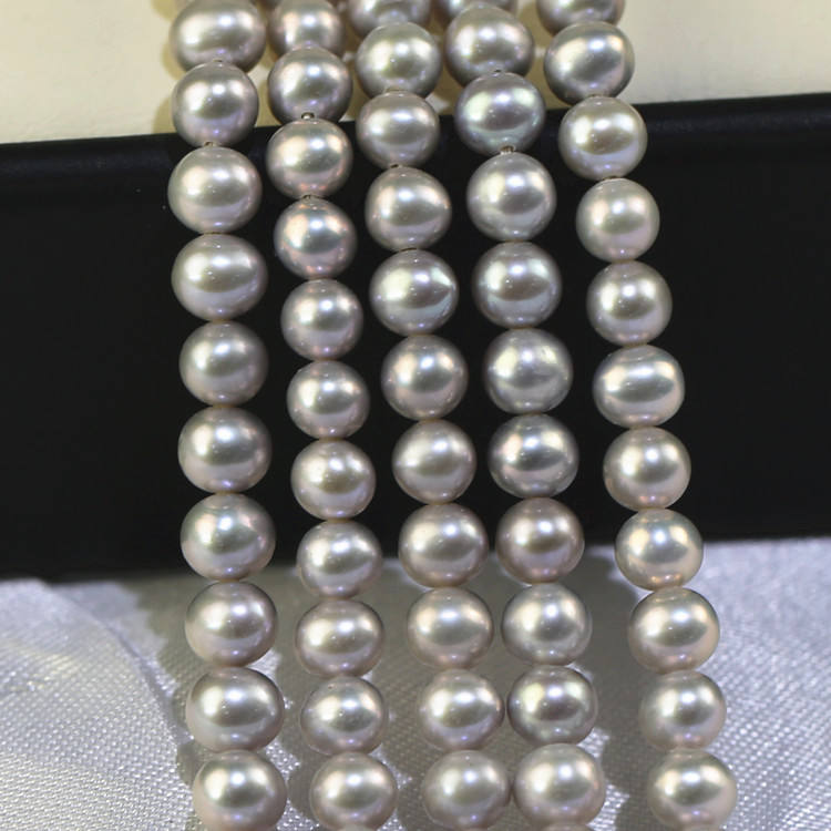 5-6mm 3A Silver Grey Near Round pearl 4